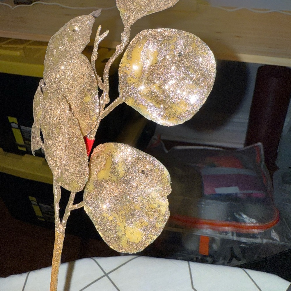 Glittery Gold Decorative Branch